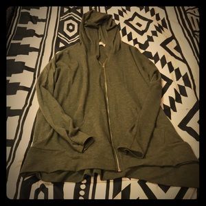 Green tunic style hooded jacket size medium